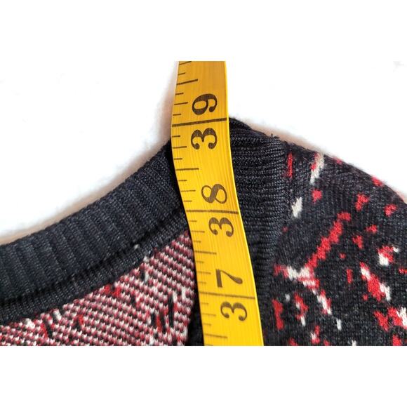Womens Sweater Dress XL P Knit Black Red A Line Grandma Career Church Modest - Picture 3 of 7